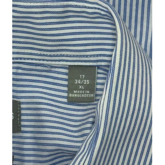 MICHAEL KORS COLLECTION Blue Pinstripe Dress Shirt Slim Office Work XL 17 34/35 - Picture 8 of 10